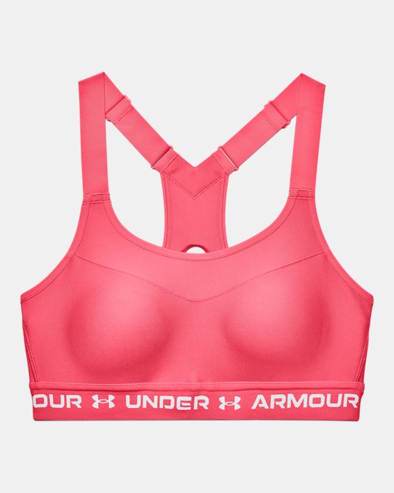 Women's Armour® High Crossback Sports Bra in Pink image number 8